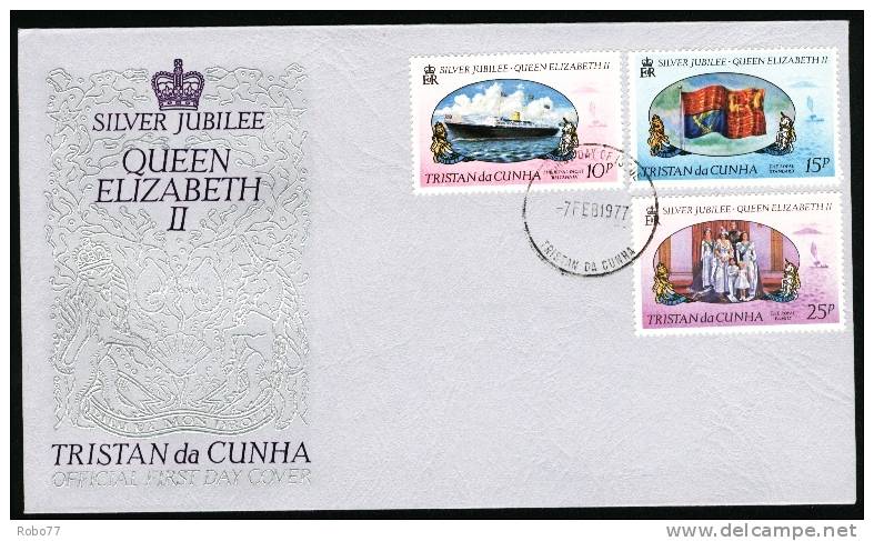 1977 Tristan Da Cunha. FDC. Silver Jubilee. Queen Elizabeth II.   (H144c001) - Tristan Da Cunha