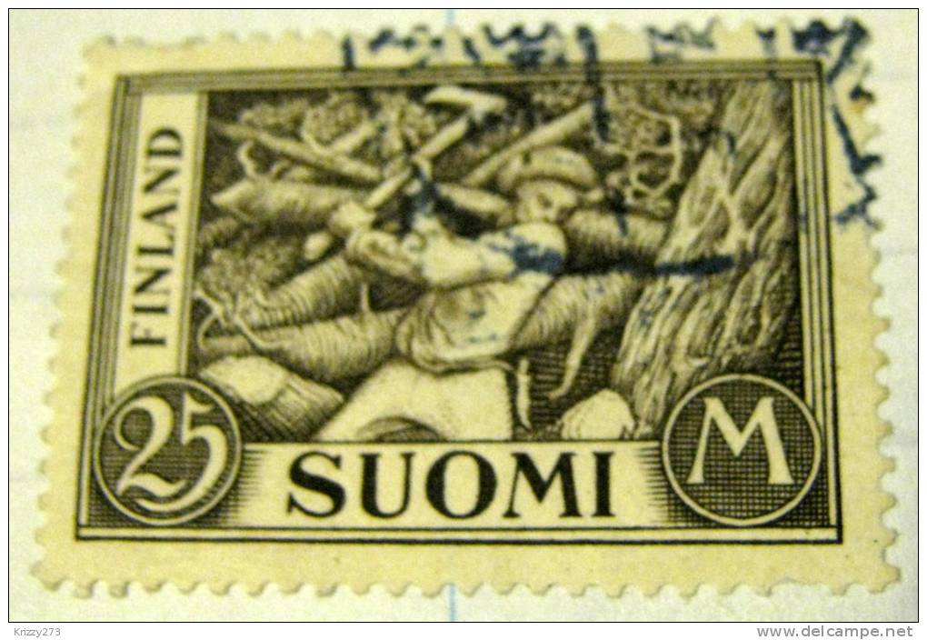 Finland 1952 Lumberjack 25m - Used - Used Stamps