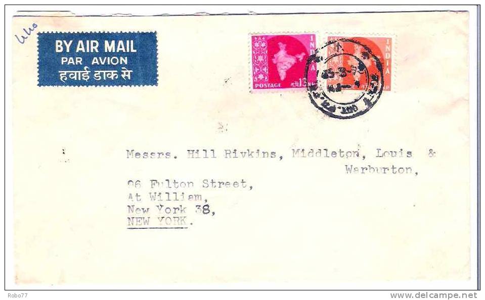 India. Cover Sent To USA. (H02c011) - Brieven En Documenten