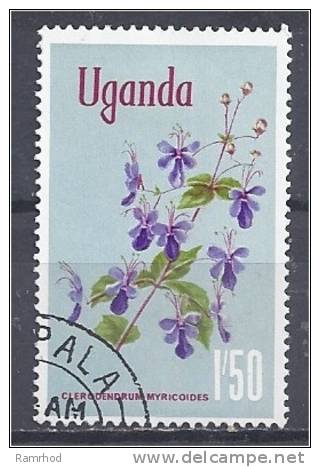 UGANDA 1969 FLOWERS 1s.50 Multicoloured FU - Uganda (1962-...)
