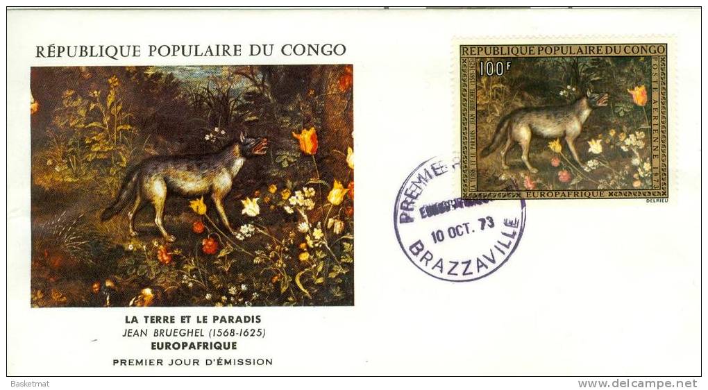 CONGO  ENV 1° JOUR LA TERRE ET LE PARADIS JEAN BRUEGEL 10/10/73 - Impressionisme