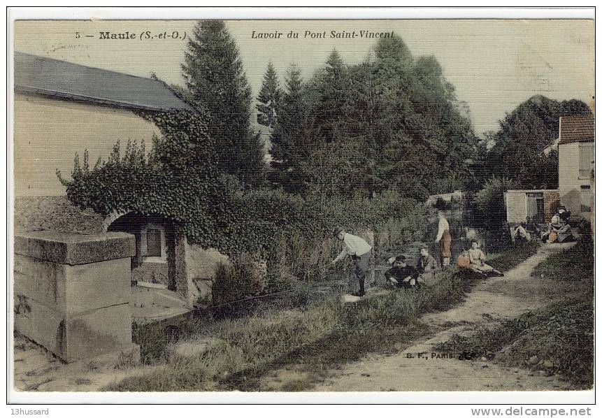 Carte Postale Ancienne Maule - Lavoir Du Pont Saint Vincent - Métiers, Laveuses, Lavandières - Maule