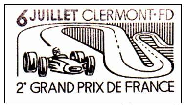 FLAMME SUR  ENVELOPPE ENTIERE 63 CLERMOND FERRAND 1969 GRAND PRIX DE FRANCE CIRCUIT ET VOITURE DE COURSE - 1961-....