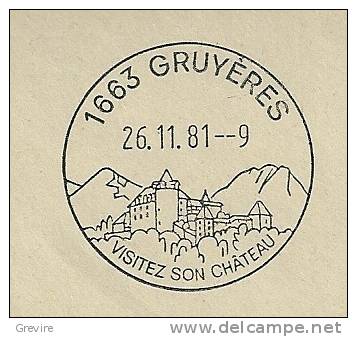 Gruyères, Timbre à Date De Propagande, 1er Jour - Marcophilie