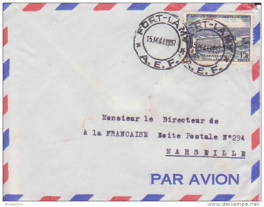 FORT LAMY - TCHAD - AFRIQUE - COLONIES - AVION - LETTRE - MARCOPHILIE - Cartas & Documentos