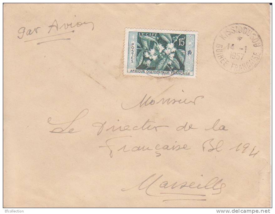 Kissidougou (petit Bureau) Guinée Forestiére Afrique Colonie Française Lettre Avion > Marseille Marcophilie Rare - Lettres & Documents