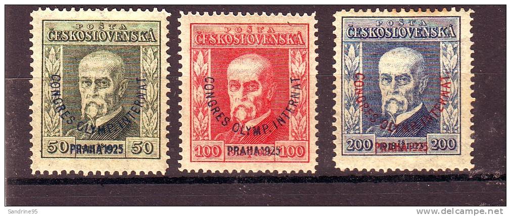 TCHECOSLOVAQUIE COMMEMORATION AVEC MONOGRAMME AU VERSO  SURCHARGE EN RELIEF PRAGUE 1925 - Unused Stamps