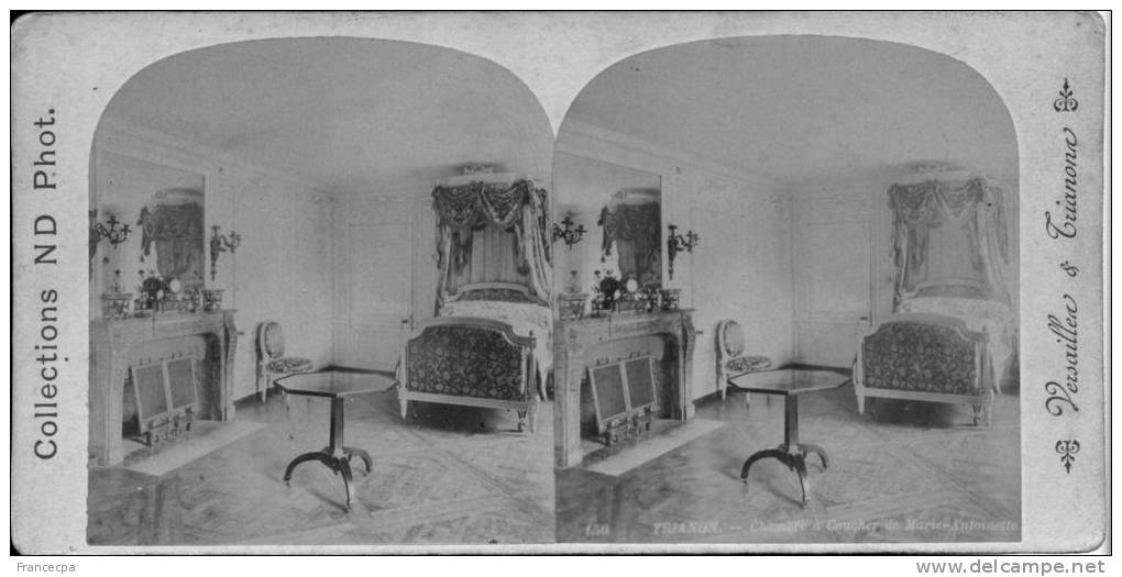 78-015 - YVELINES - VERSAILLES - Chambre à Coucher De Marie Antoinette - Photos Stéréoscopiques