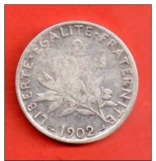 BELLE PIECE ---2 FRANCS SEMEUSE ARGENT 1902--- ETAT : B//TB - Autres & Non Classés