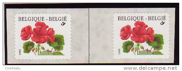 2854 R 90 Autocollants En Rouleaux Emis En Boite Géranium 1999 Rare Buzin - Coil Stamps