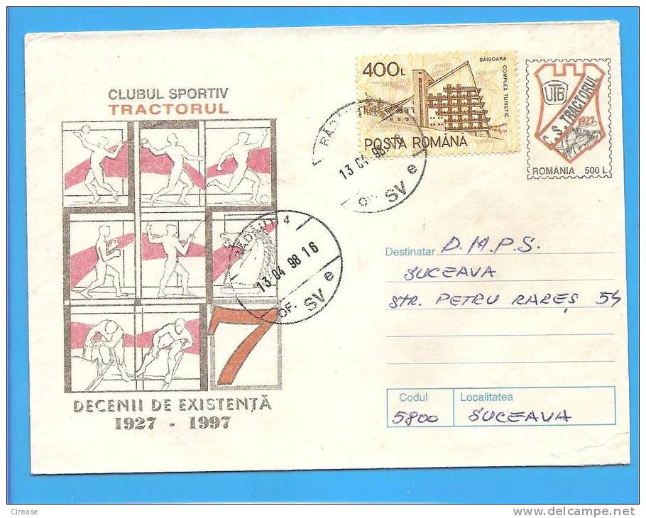 Sports, Volleyball, Handball, Fencing, Boxing, Horse Riding, Skating Speed ROMANIA Postal Stationery Cover 1997 - Pallamano