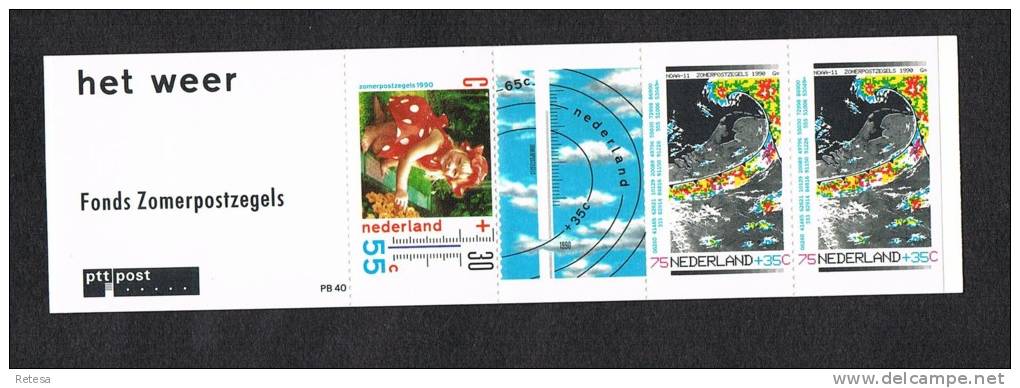 NEDERLAND CARNET  ZOMERZEGELS  HET WEER  1990 ** - Carnets Et Roulettes