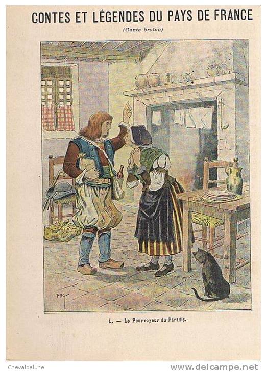 COUVERTURE DE CAHIER : CONTES ET LEGENDES DU PAYS DE FRANCE ILLUSTRE PAR FAG FIN XIX° DEBUT XX° SIECLE - Protège-cahiers