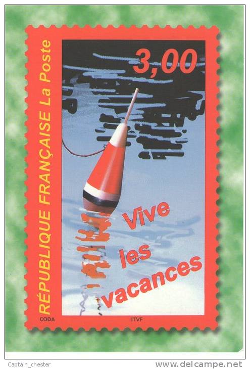 PSEUDO ENTIER POSTAL " VIVE LES VACANCES " ( Pêche à La Ligne ) - Pseudo-entiers Officiels