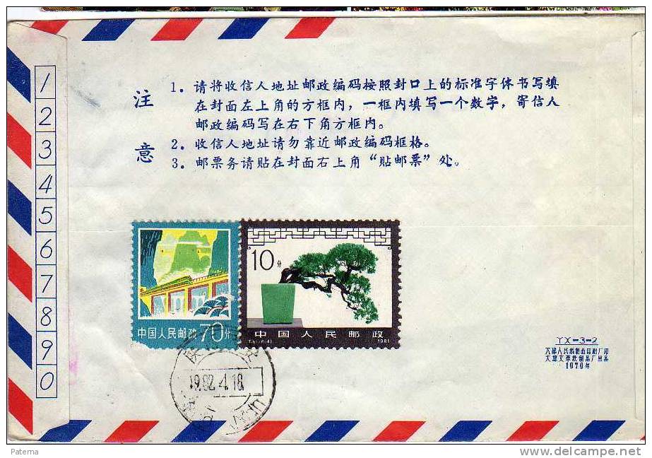 3568   Carta Aerea, China 1982 Cover - Covers & Documents