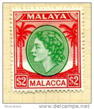 Malaya Malacca 1954 $2 Definitive, Heavily Hinged Mint - Malacca