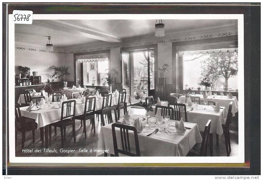 GORGIER - HOTEL DU TILLEUL - SALLE A MANGER - TB - Gorgier