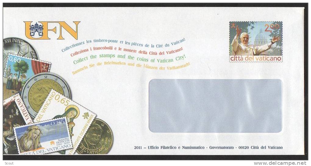 VATICANO – VATICAN CITY - VATICAN - 2011 - INTERO POSTALE BUSTA - NUOVA - MNH ** - Lettres & Documents