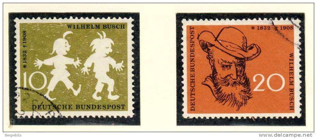 1958 Germany Fine Used Wilhelm Busch Fairy Tales Issue , Michel # 281-282 - Used Stamps
