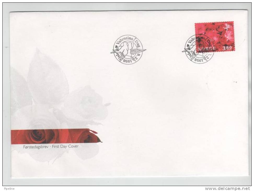 Norway FDC 9-2-1998 Valentins Day With Cachet - FDC