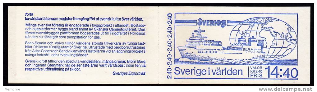 1981  La Suède Et Le Monde:  Trains, Matériel électrique, Birgit Nilsson, Bjorn Borg, Ing Carnet Complet  **  Facit H333 - 1981-..