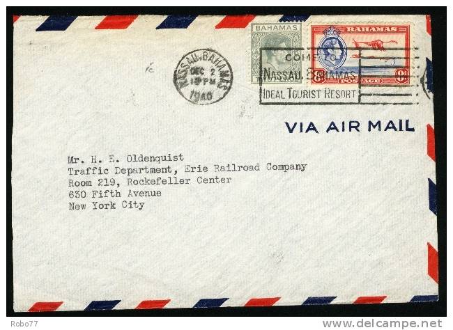 1940 Bahamas. Cover Sent To New York. Nassau. Bahamas Dec.2.1940. (H187c001). - Bahamas (1973-...)