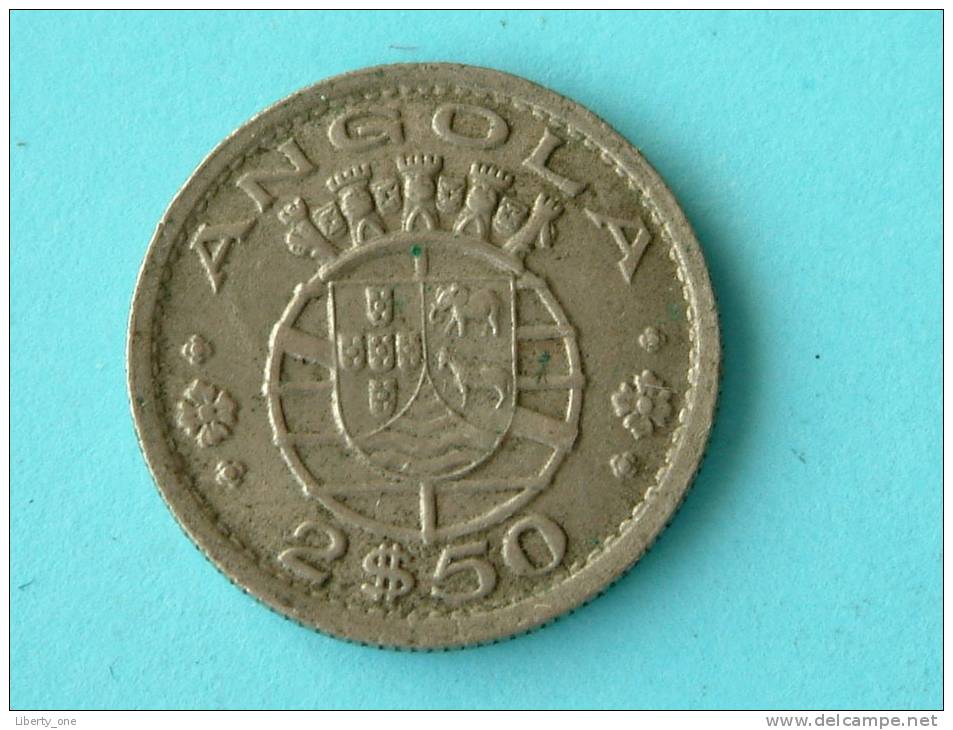 1953 - 2$50 ESCUDOS / KM 77 ( Uncleaned Coin / For Grade, Please See Photo ) !! - Angola