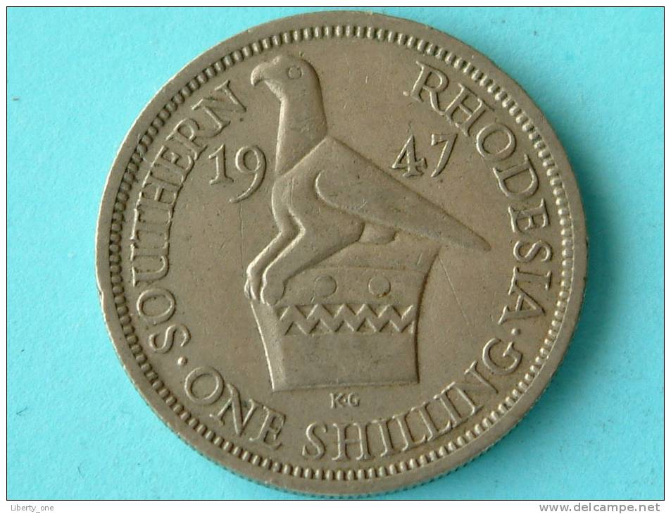 1947 - ONE SHILLING / KM 18b ( Uncleaned Coin / For Grade, Please See Photo ) !! - Rhodésie