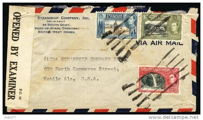 Trinidad & Tobago Cover Sent To USA. Opened By Examiner.  (H26c009). - Trindad & Tobago (1962-...)