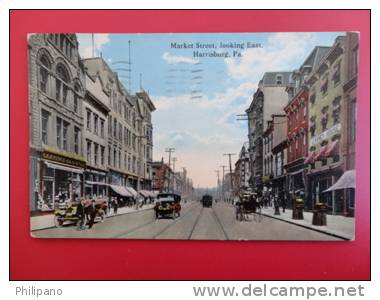 Pennsylvania > Harrisburg  Market Street  1917 Cancel   --- - -ref 366 - Harrisburg