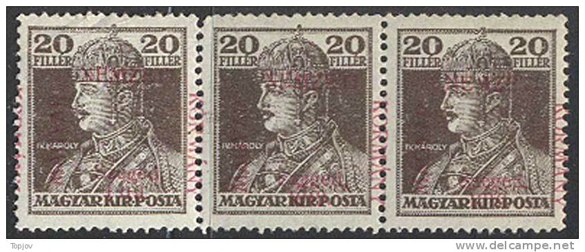 UNGARN - SZEGEDIN  -  KARLO  OVPT  3x ** MNH  - 1919 - Szeged