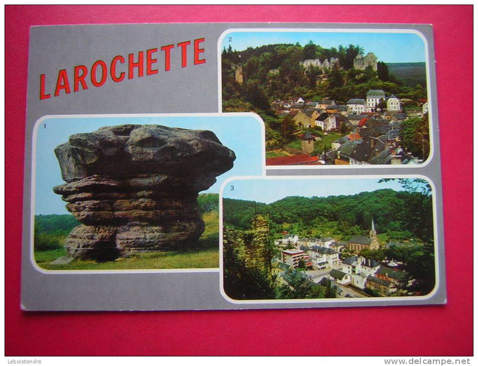 CPM-LUXEMBOURG -LAROCHETTE-LE CHAMPIGNON-LE CHATEAU-VUE GENERALE -NON VOYAGEE-PHOTO RECTO / VERSO - Larochette