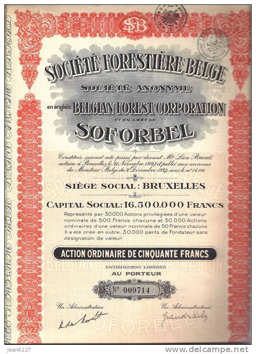 Société Forestière Belge - SOFORBEL - Landbouw