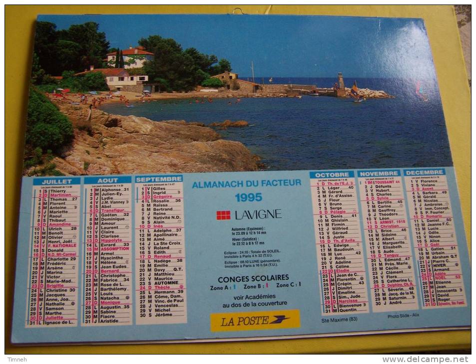 Almanach Du Facteur 1995 - LA POSTE - Vosges N°88 - LES GETS - Ste MAXIME -  LAVIGNE - Formato Piccolo : 1991-00