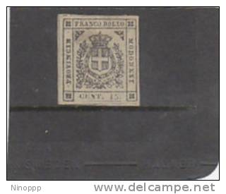 Italian Staes Modena-1859 15c  Brown , Signed Diena - Modena