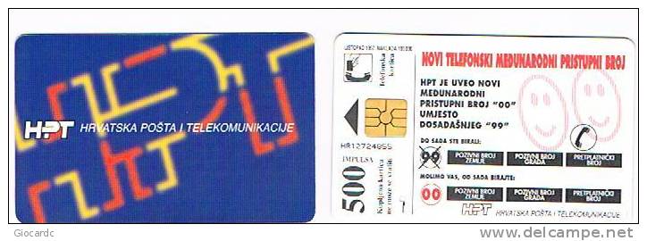CROAZIA (CROATIA) - CHIP  - HPT 1997  PLAVA 500 UNITS     - USED  -  RIF. 6700 - Croazia