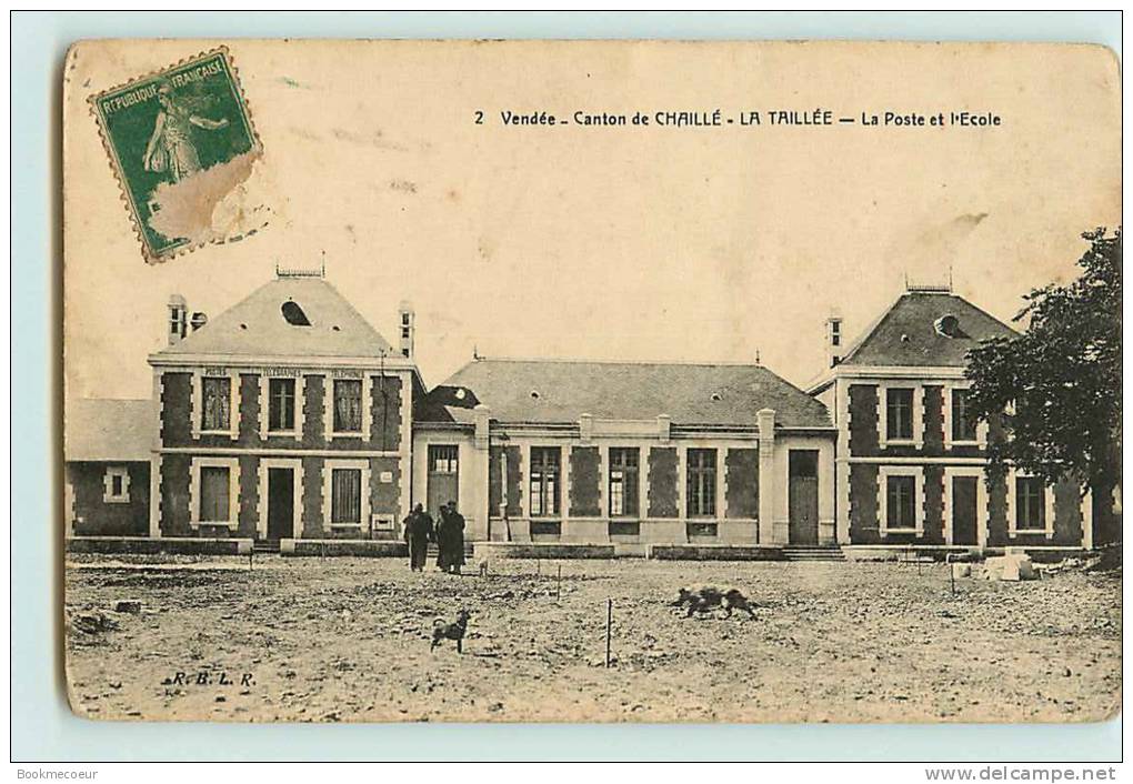 CANTON De CHAILLE LA TAILE La Poste &amp; école  Adressée A Melle MOREAU A MOUILLERON EN PAREDS - Chaille Les Marais