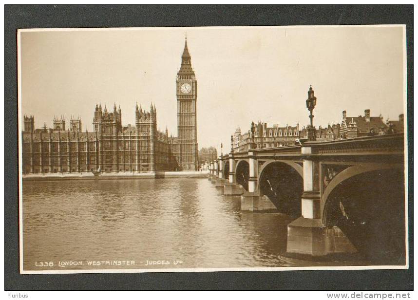 LONDON ,WESTMINSTER, BRIDGE, VINTAGE POSTCARD - River Thames