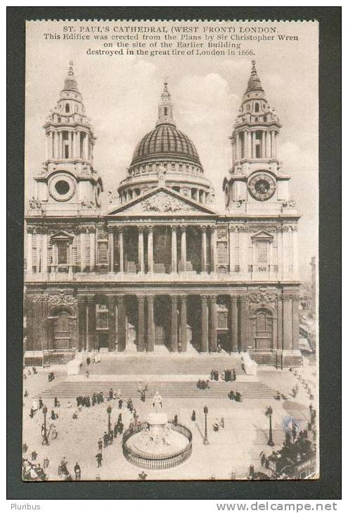 LONDON , ST. PAULS CATHEDRAL, VINTAGE POSTCARD - St. Paul's Cathedral
