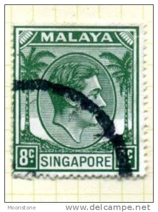 Malaya Singapore GVI 1948-52 8c Definitive, P.17½x18, Fine Used - Singapour (...-1959)