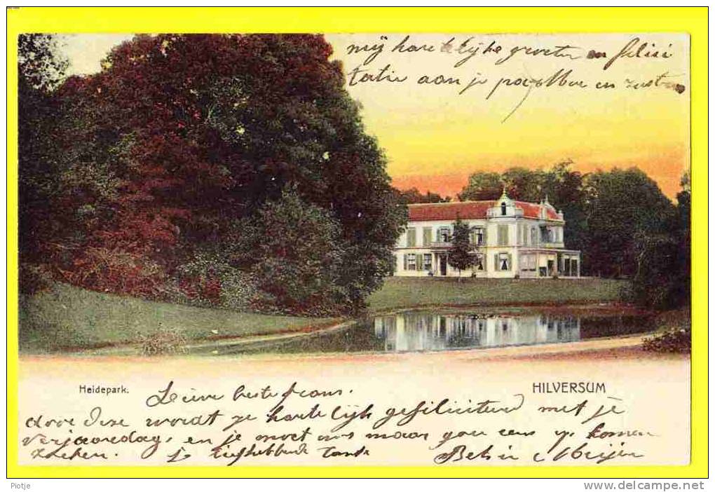 * Hilversum (Noord Holland) * (M.B.H. 223) Heidepark, Kasteel, Chateau, CPA, Old Postcard, étang, Vijver - Hilversum