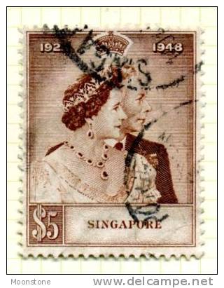 Malaya Singapore GVI 1948 Royal Silver Wedding RSW Pair, Fine Used - Singapur (...-1959)