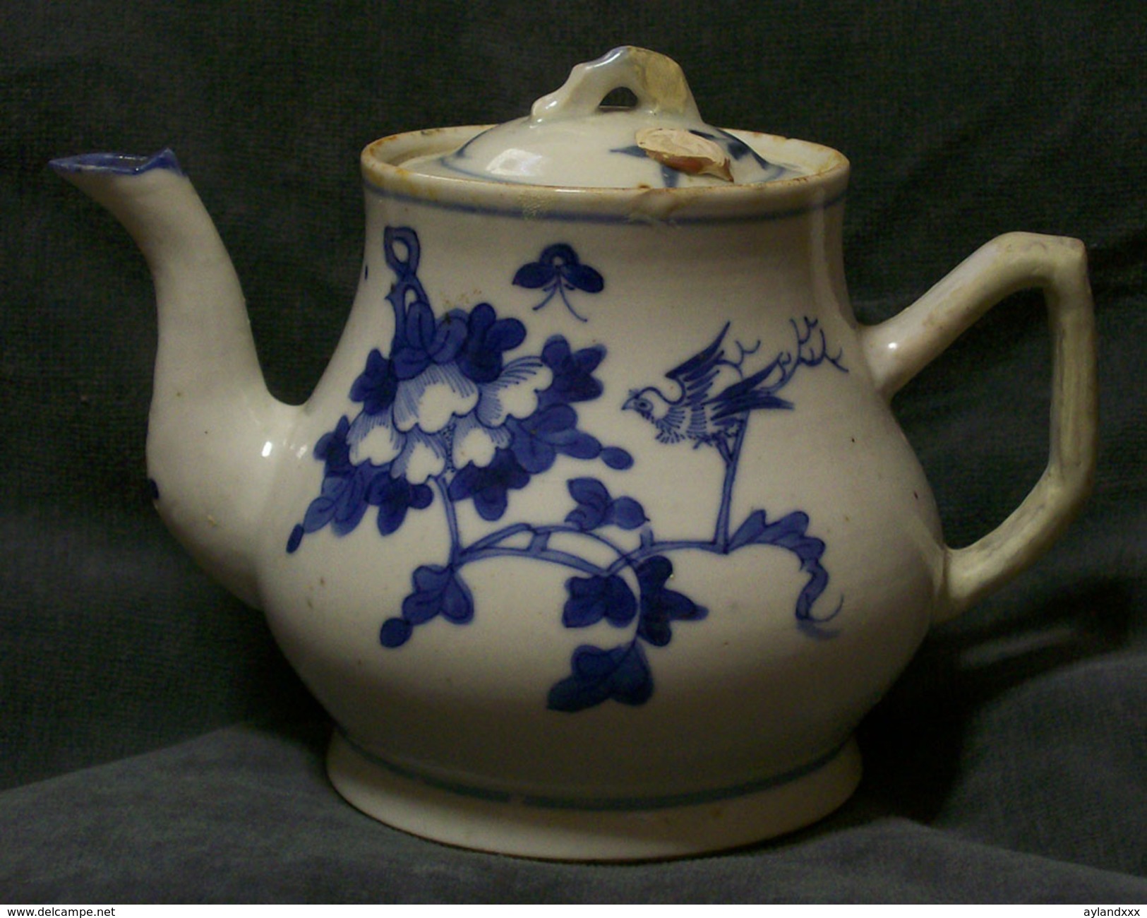 CINA (China): Old Chinese Porcelain Teapot In Blue & White Decoration - Arte Orientale