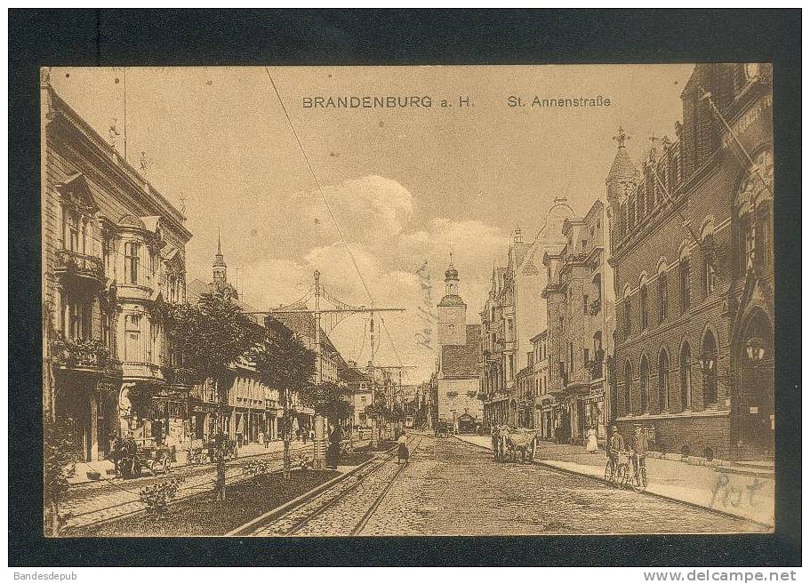 Allemagne AK  - Brandenburg A.H. - St Annenstrasse ( Animée Ligne De Tramway Carl H. Odemar ) - Brandenburg