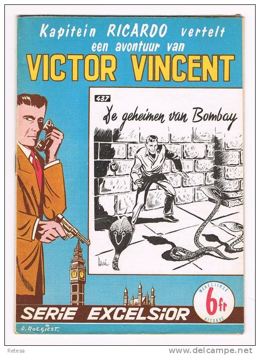 VICTOR  VINCENT  N° 437  DE GEHEIMEN VAN BOMBAY  1950/55 - Avventura