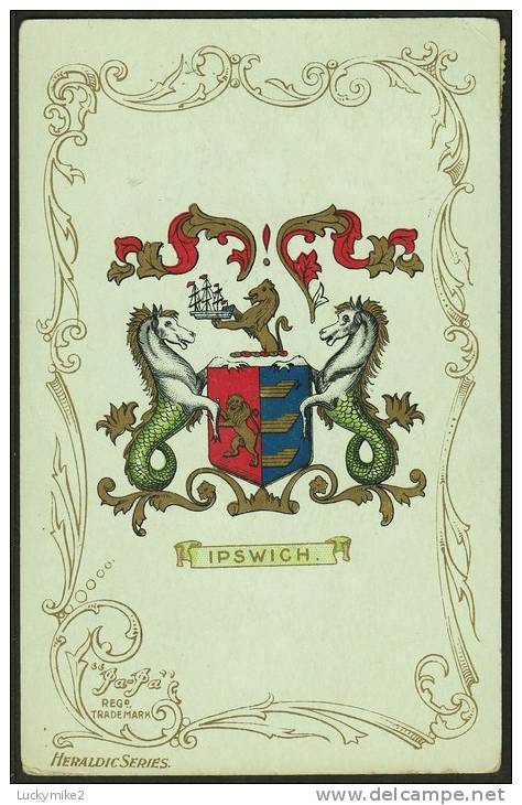 "Ipswich" Coat Of Arms.  Posted 1907. - Ipswich