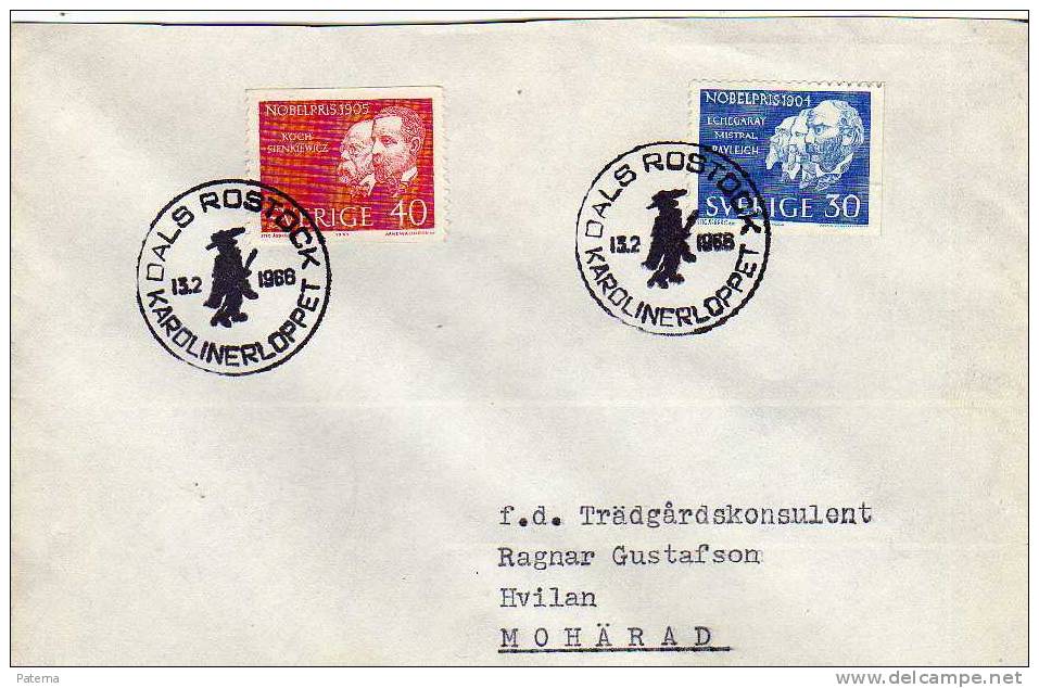 Carta, Dals Rostock 1968, Suecia, Cover - Brieven En Documenten