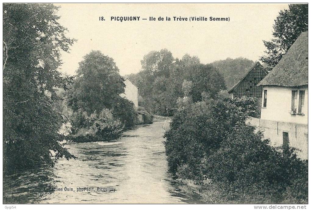 Picquigny Ile De La Trève  CPA 1914 - Picquigny