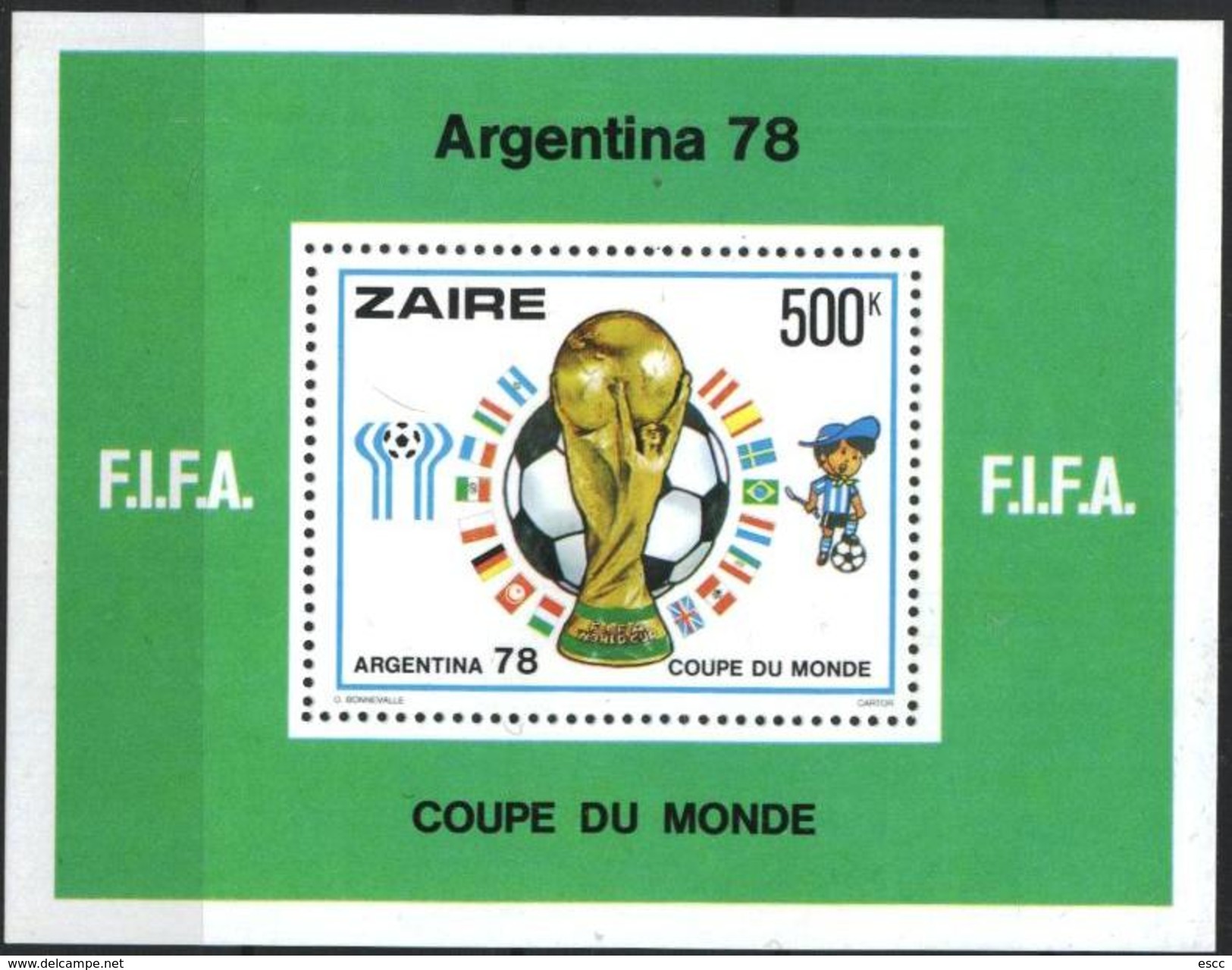 Mint  S/S Sport Soccer  Football WM Argentina 1978 From Zaire - 1978 – Argentine