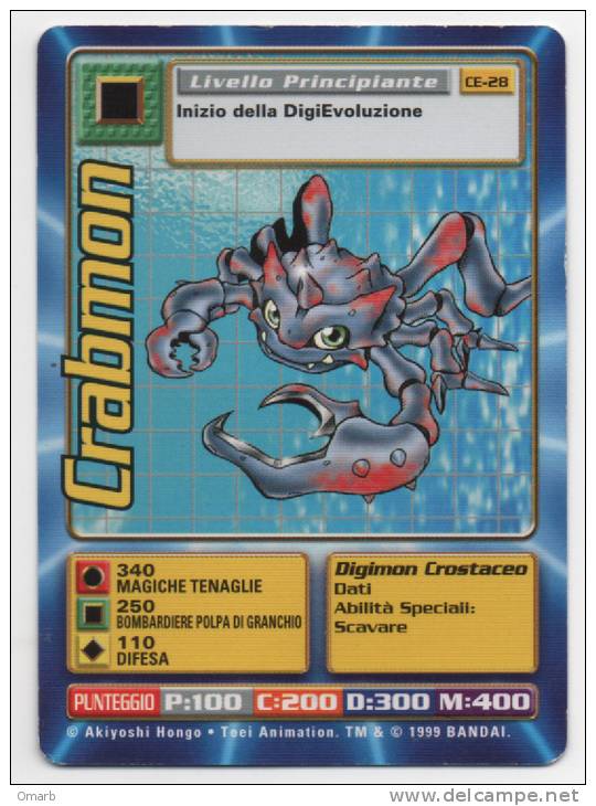 Dig012 - Carte Da Gioco Card Game Digimon Anime, Manga Toei Animation Crabmon - CE-28 - Other & Unclassified